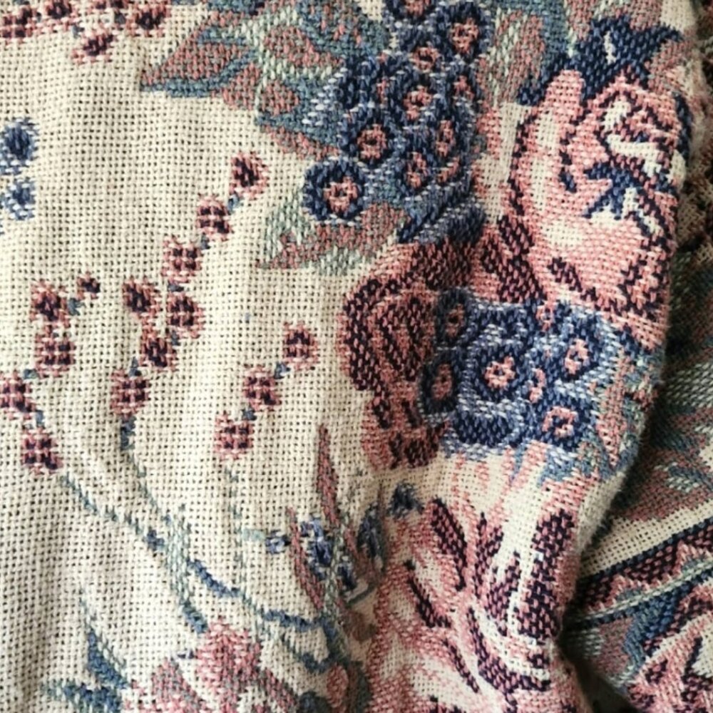 Vintage Floral Tapestry Jacket Boho Western Southwestern Art To Wear One Size - Picture 6 of 9
